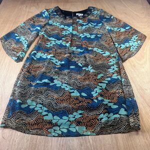 Robbie Bee Women’s Shift Dress Size 16 Abstract Print Long Sleeve Lined